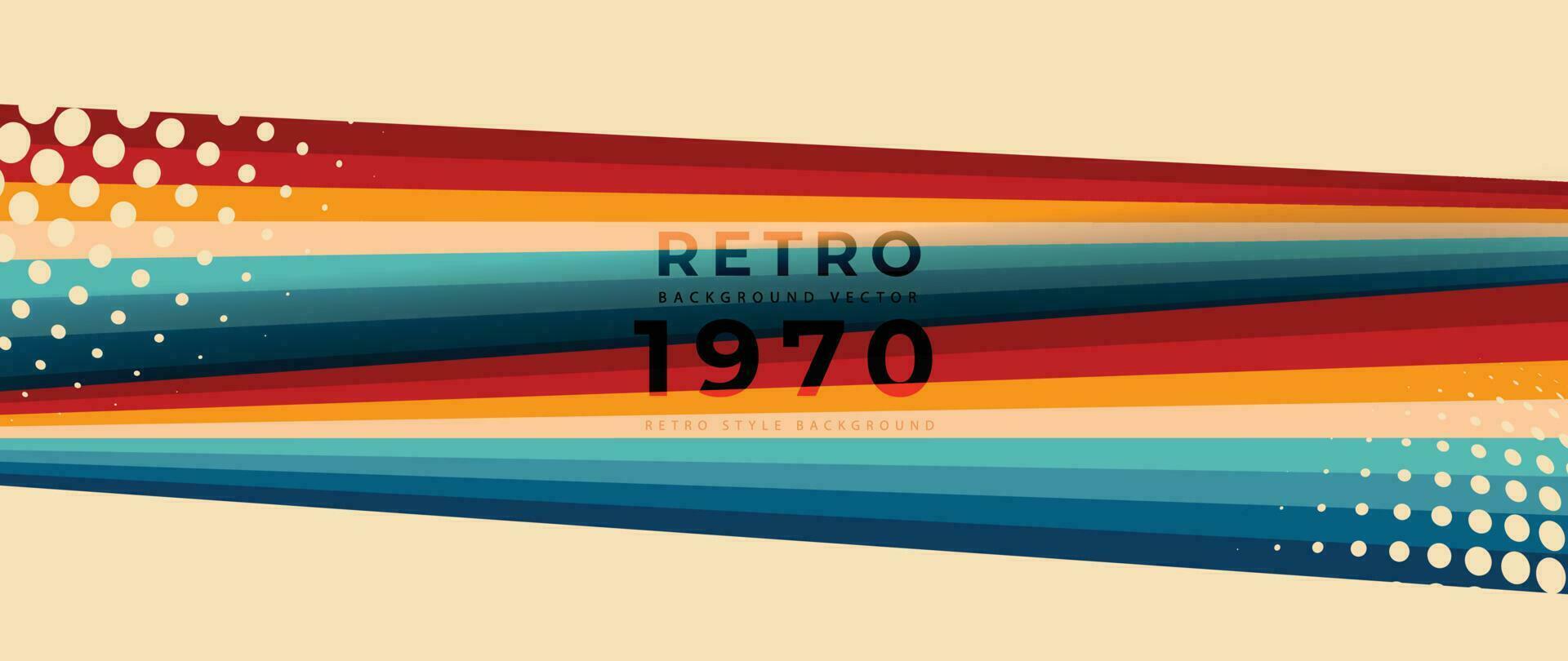 abstract retro jaren 70 achtergrond vector. kleurrijk wijnoogst 1970 elegant behang met lijnen, strepen, cirkel vormen. illustratie ontwerp geschikt voor poster, banier, decoratief, muur kunst. vector