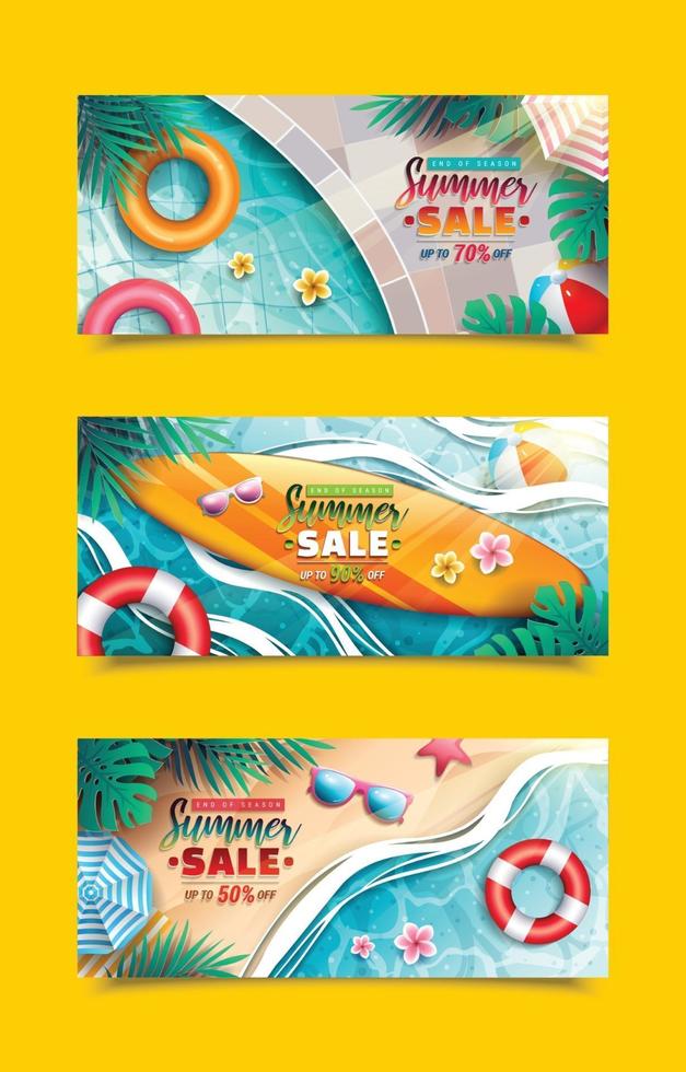 zomer verkoop banner sjablonen vector