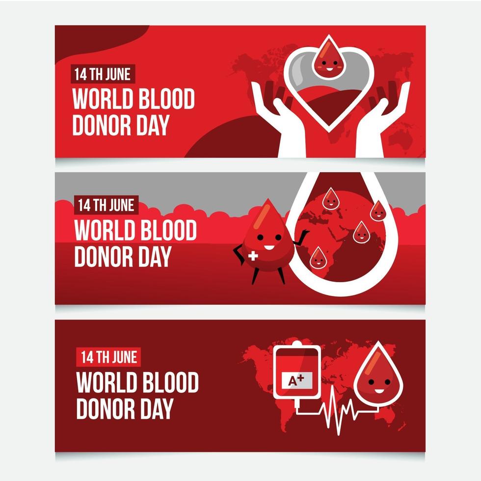 wereld bloeddonatie banner collectie vector