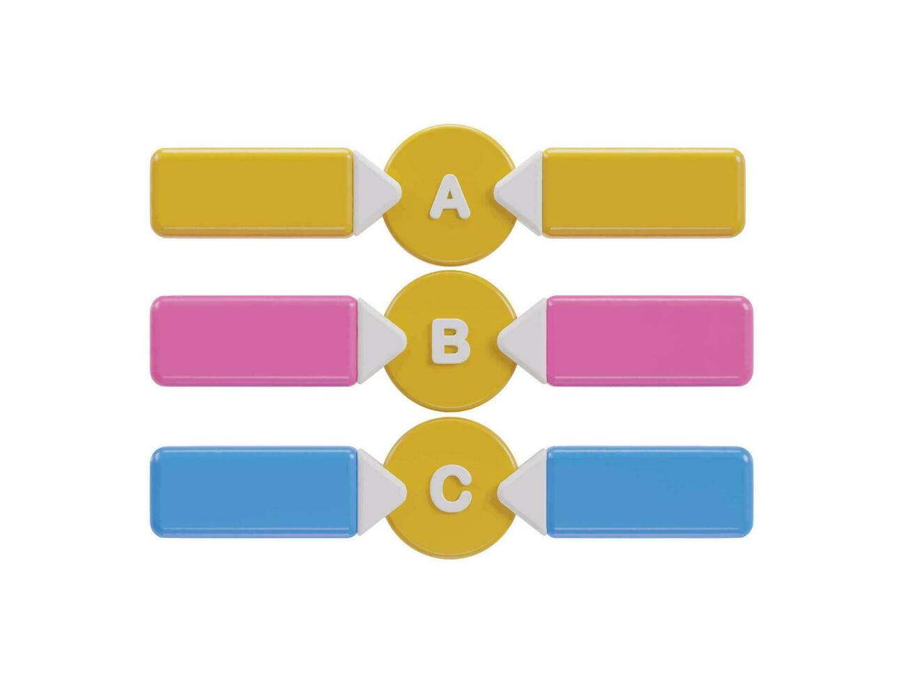 drie kleurrijk toetsen met de aantal van a, b en c Aan hen vector