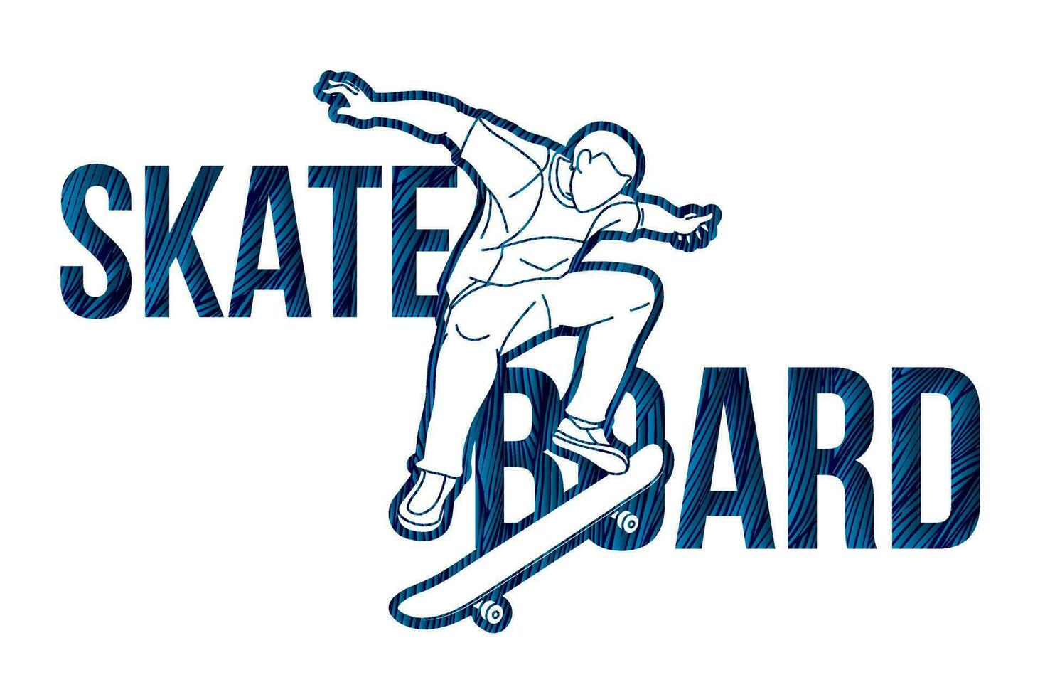 skateboard tekst ontwerp vector