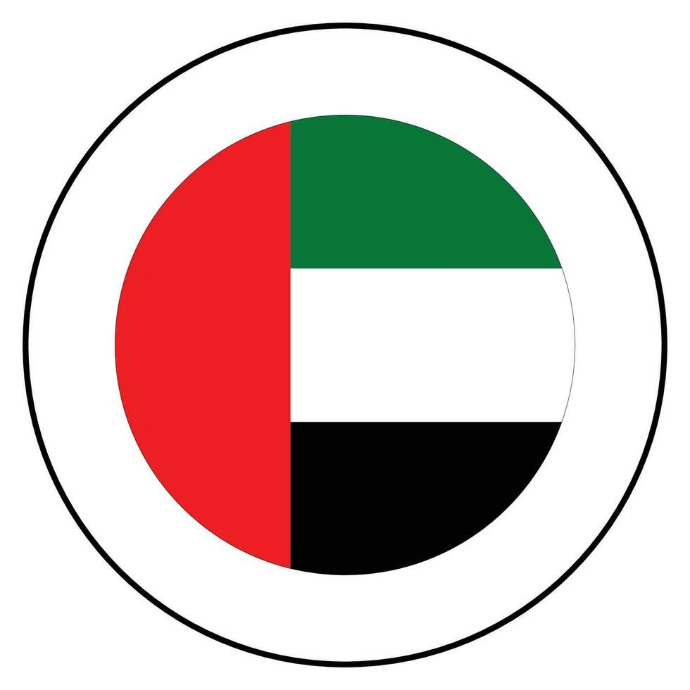 Verenigde Arabisch emiraten vlag in ronde cirkel. vector