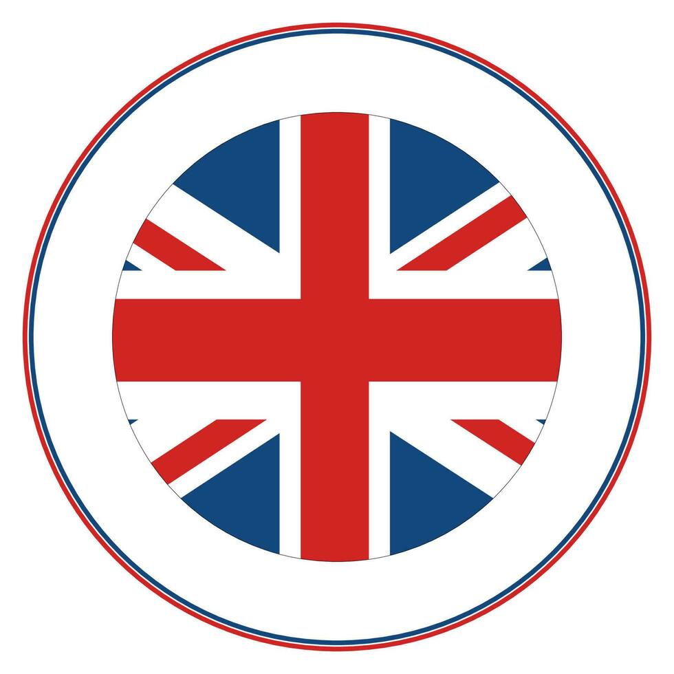 Verenigde koninkrijk vlag cirkel. vlag van uk in ronde cirkel vector