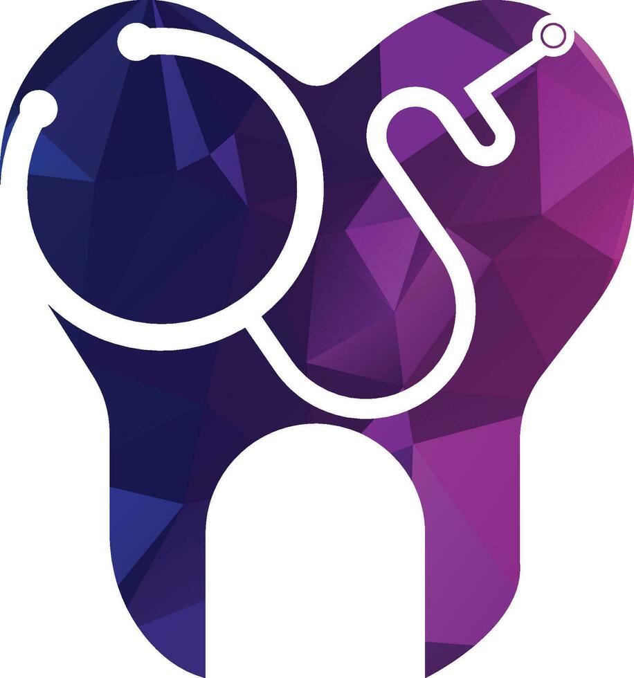 tandheelkundig stethoscoop logo, tandheelkundig kliniek logo tand abstract ontwerp vector