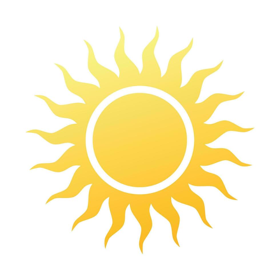 geel zon symbool. zon icoon vector