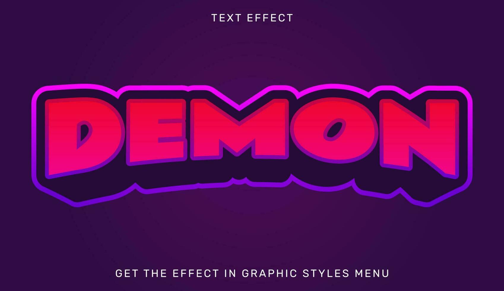 demon bewerkbare tekst effect in 3d stijl vector