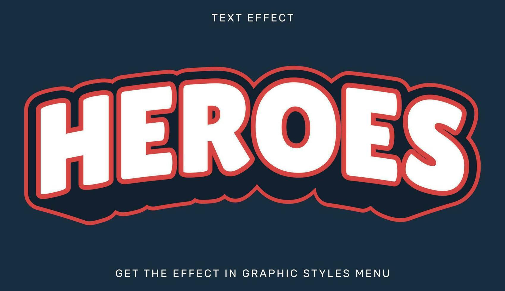 heroes bewerkbare tekst effect in 3d stijl vector