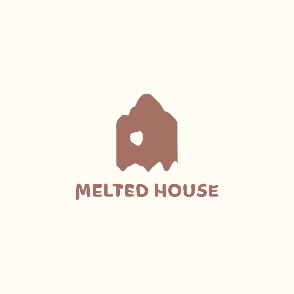 gesmolten bruin huis logo. vector
