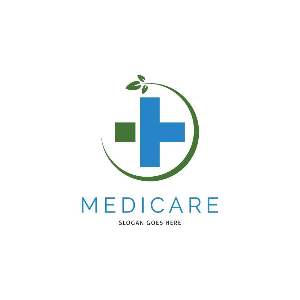 blad medisch, ziekenhuis of kruis plus icoon vector logo sjabloon illustratie ontwerp