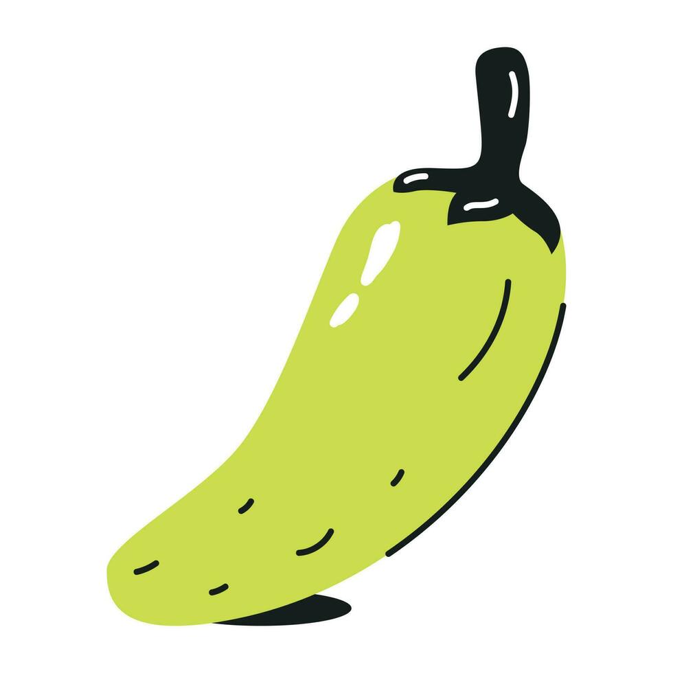 handig vlak icoon van groen chili vector