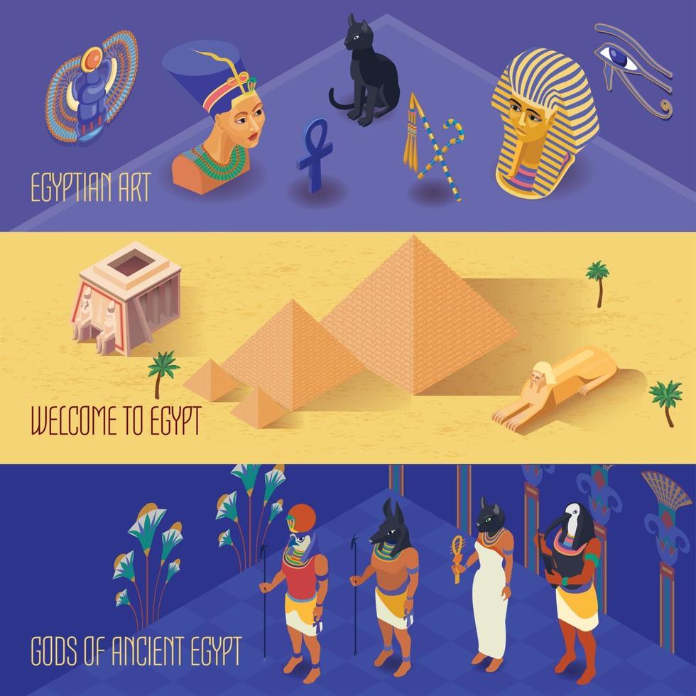 Egypte banners instellen vectorillustratie vector