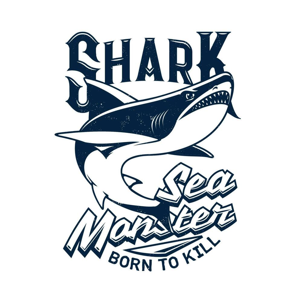t-shirt afdrukken haai vector mascotte voor marinier club
