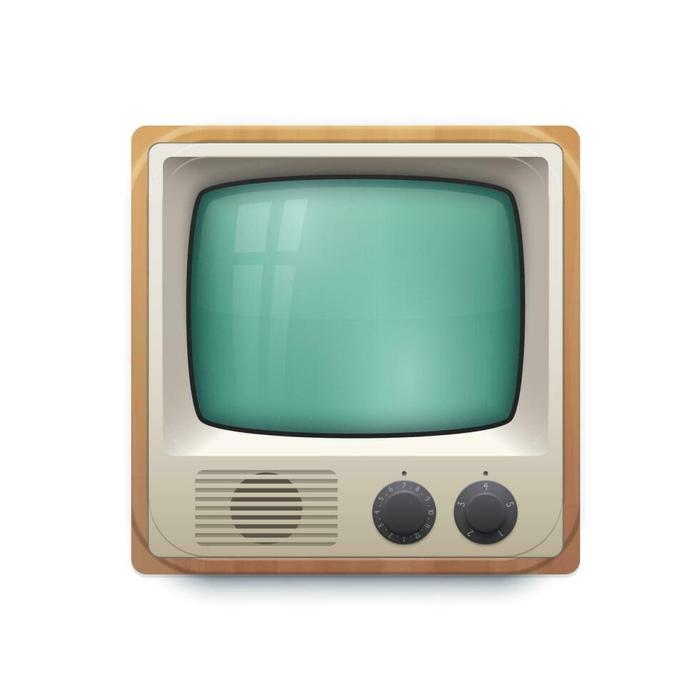 retro TV scherm koppel icoon, televisie app vector