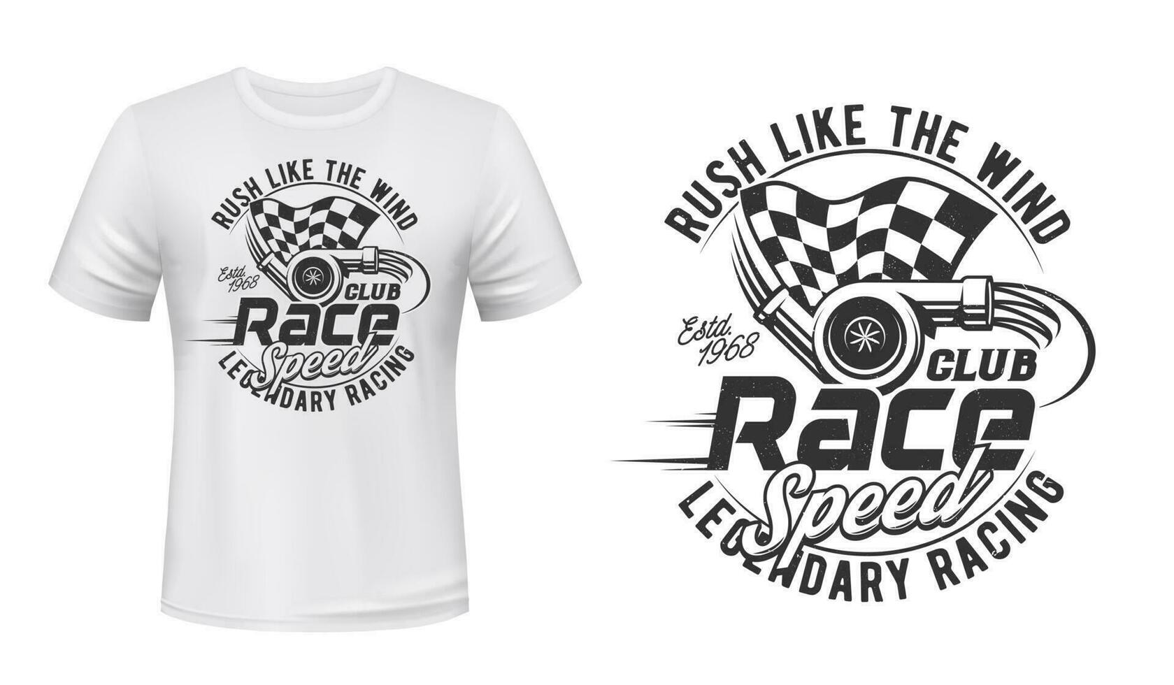 auto racing club t-shirt vector afdrukken mockup