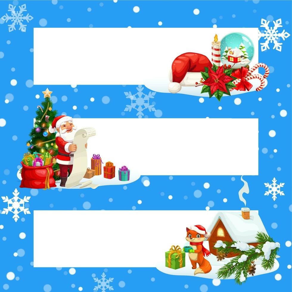 Kerstmis geschenk, de kerstman, Kerstmis boom, Cadeau banners vector