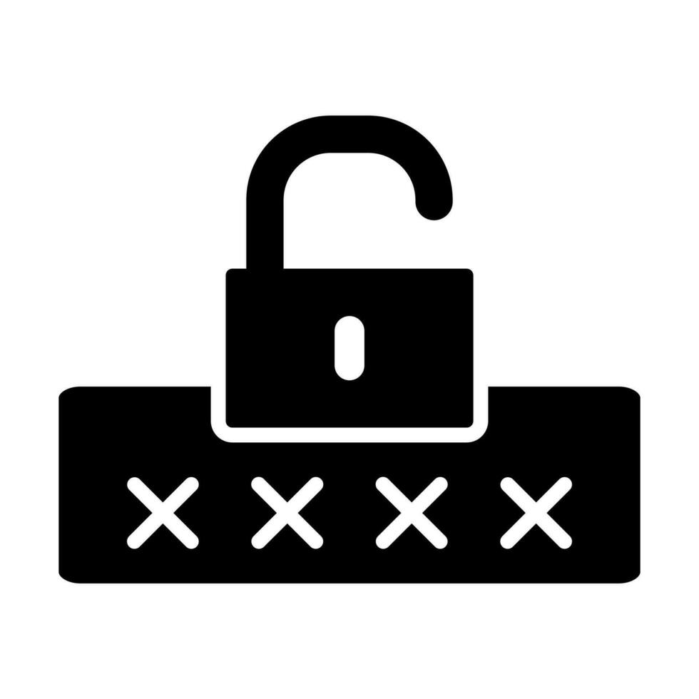 gebroken wachtwoord glyph icoon ontwerp vector