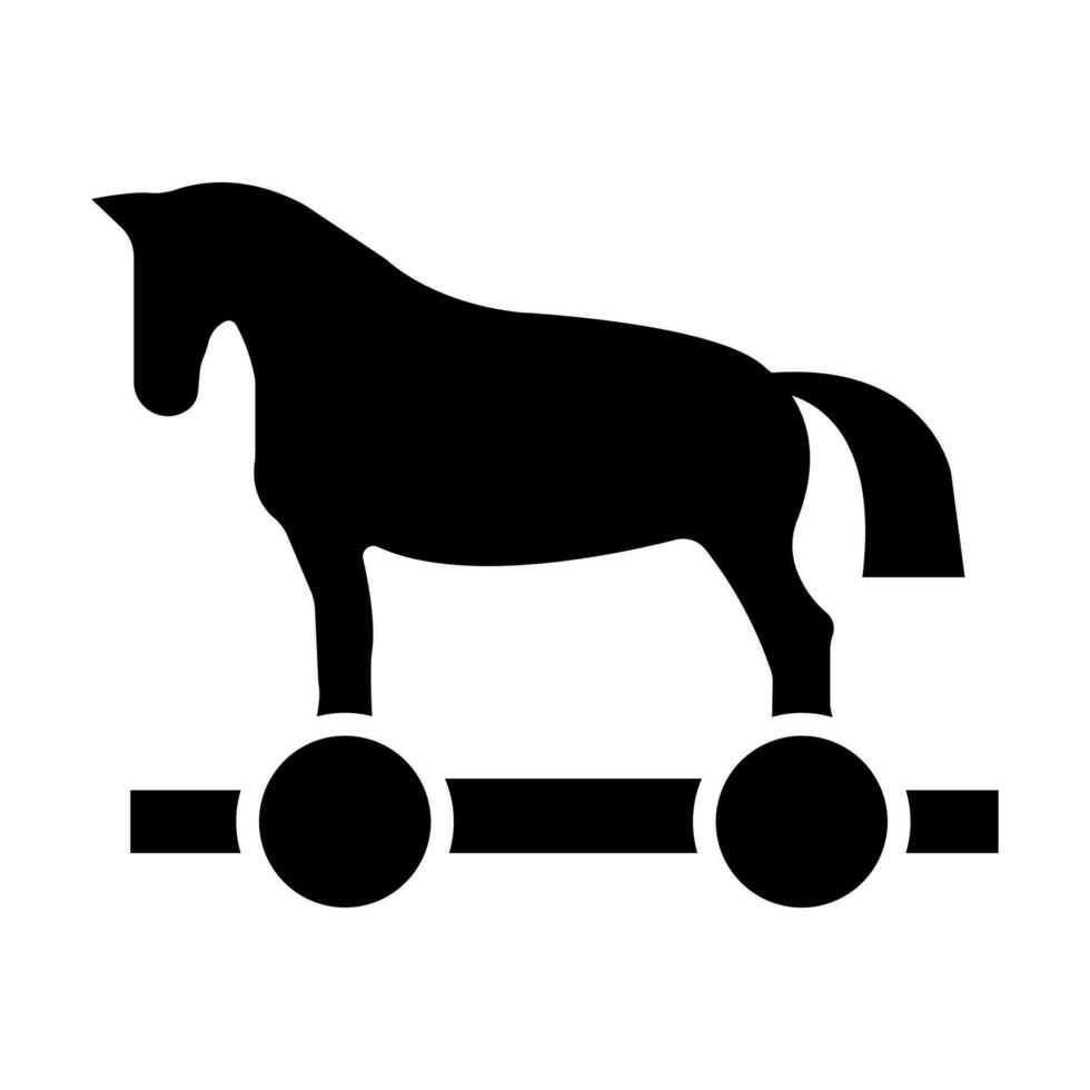 torjan paard glyph icoon ontwerp vector