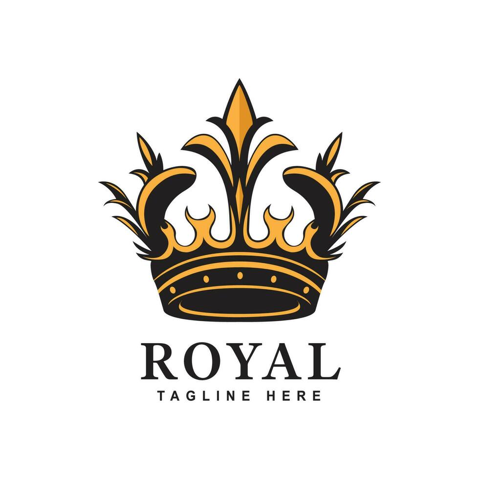 Koninklijk kroon logo sjabloon ontwerp vector geïsoleerd wit achtergrond
