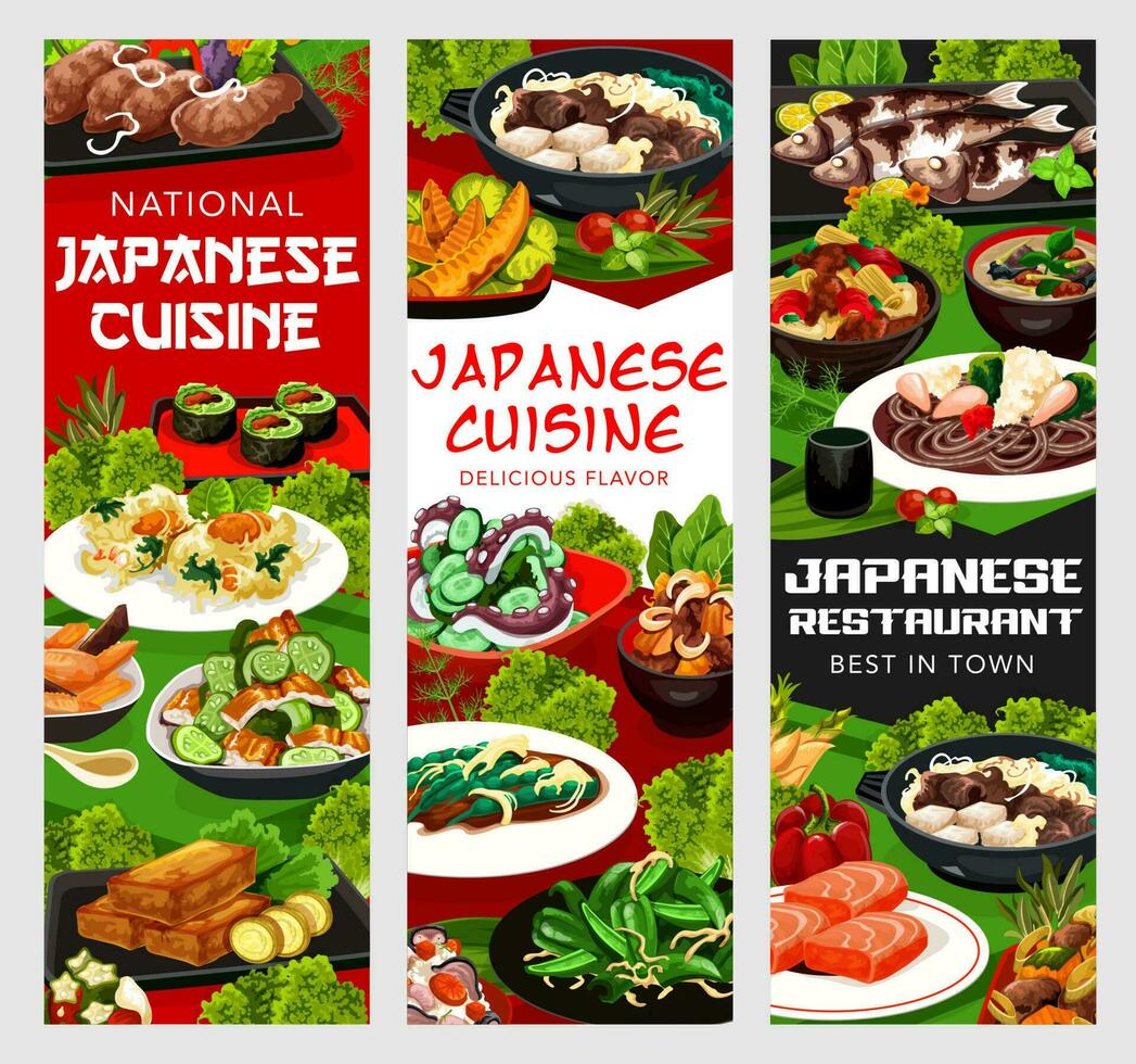 Japans keuken vector restaurant banners reeks