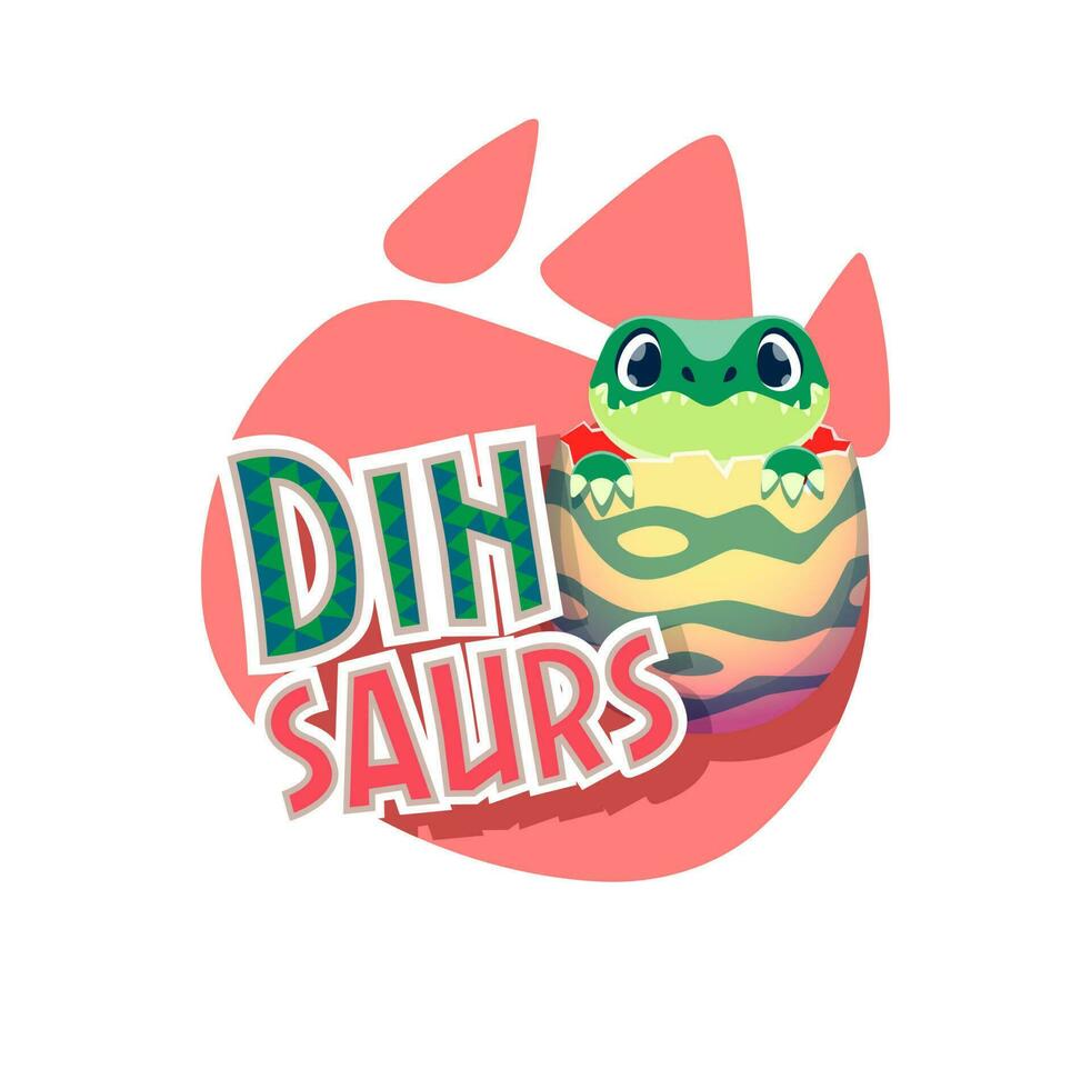 baby dinosaurus, dino ei en voetafdruk vector