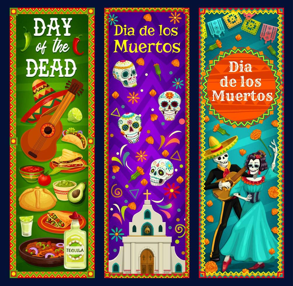 dood dag suiker schedels, mariachi skelet, Catrina vector