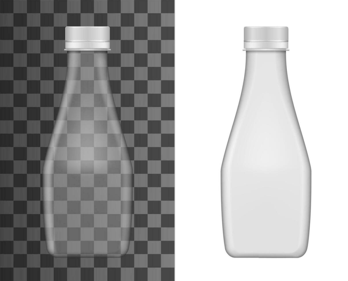 glas melk fles vector model, realistisch fles