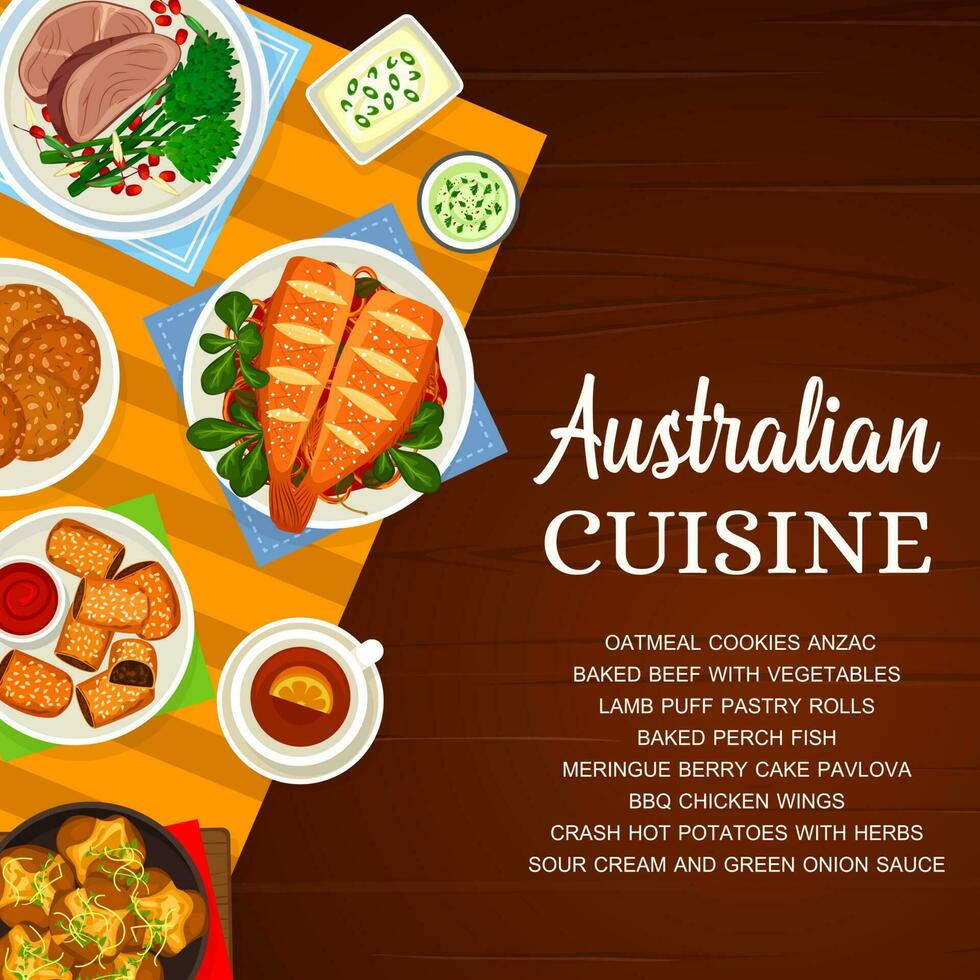 Australisch keuken vector Australië voedsel poster