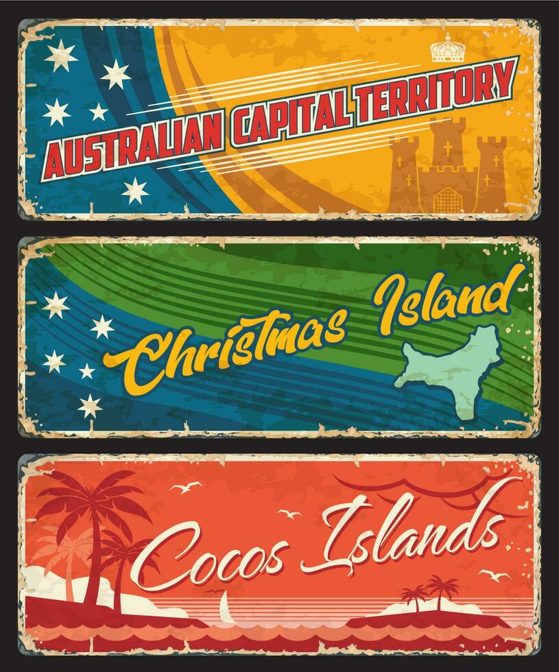 hoofdstad grondgebied, Kerstmis en cocos eilanden vector