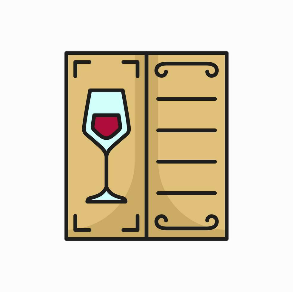 bar kaart schets icoon. wijn proeverij brochure vector