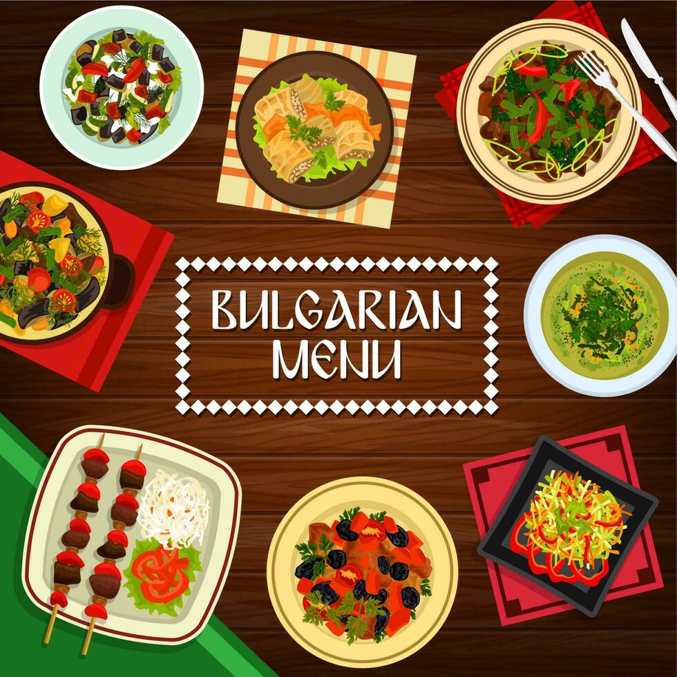 Bulgaars keuken vector poster, bulgarije maaltijden