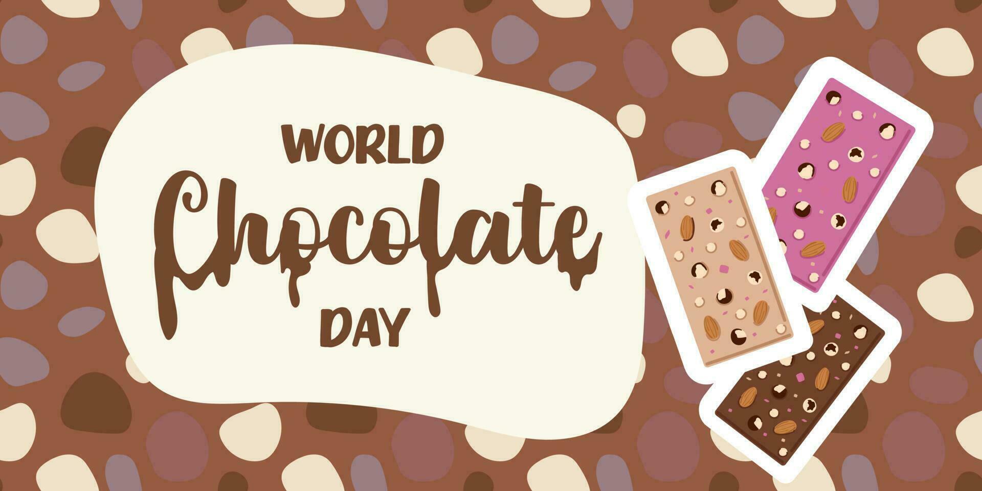 belettering wereld chocola dag. idee voor poster, ansichtkaart. vector. vector