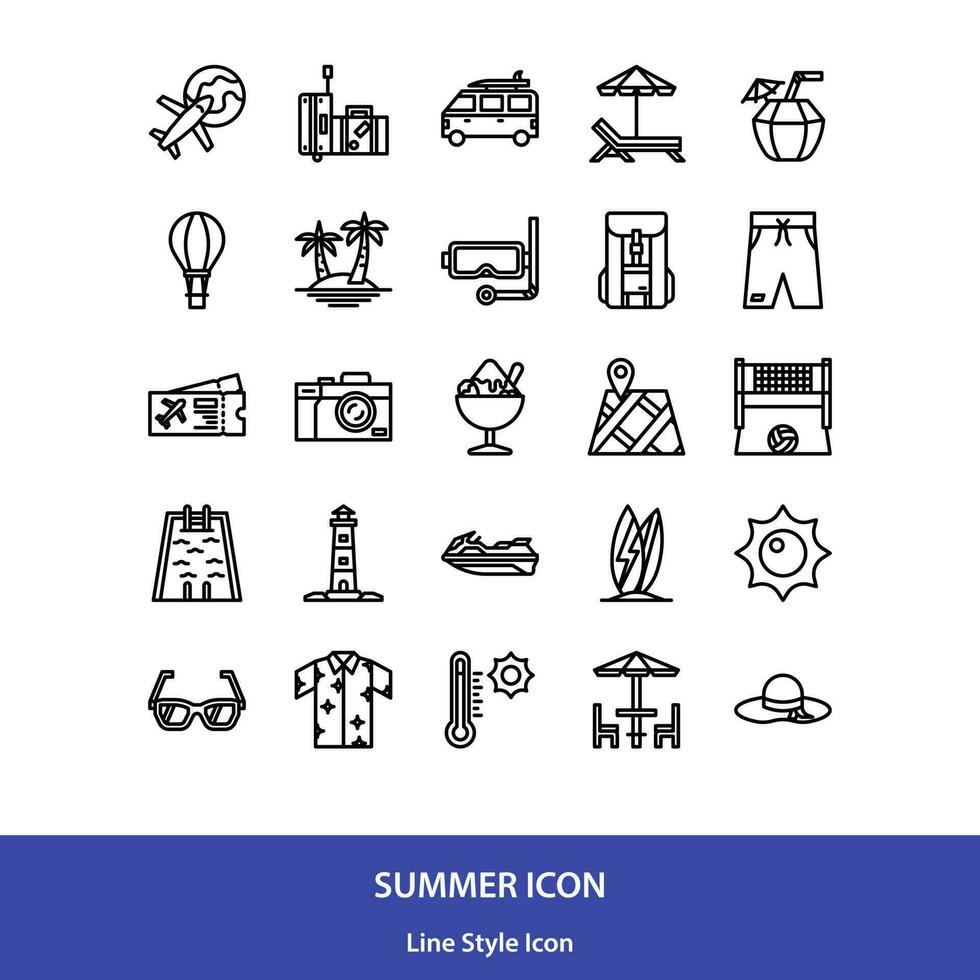 zomer icoon in lijn stijl vector ontwerp