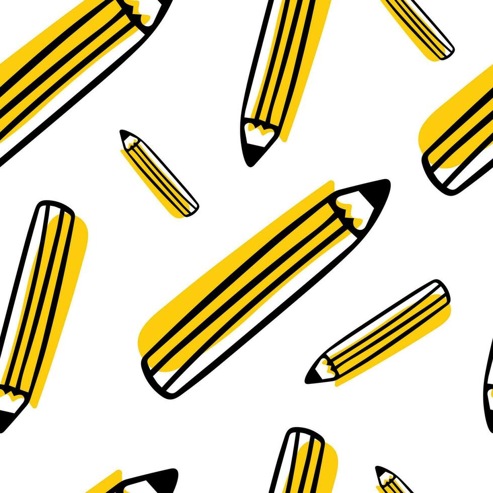 naadloos patroon tekening potlood. terug naar school. verf. artiesten gereedschap vector