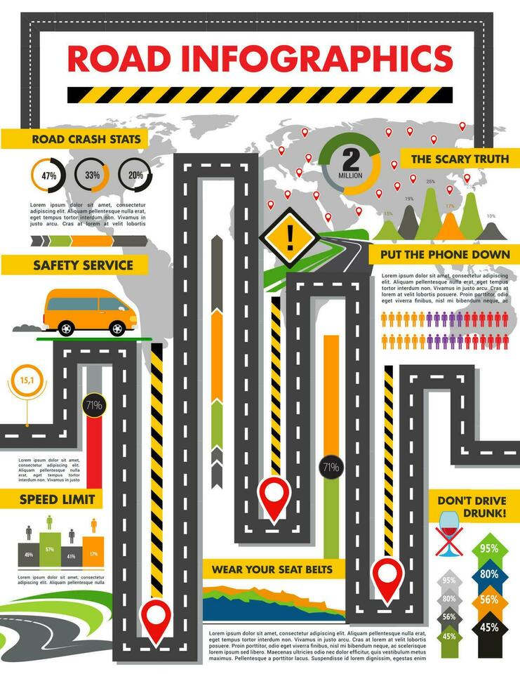 weg vervoer infographics vector info sjabloon