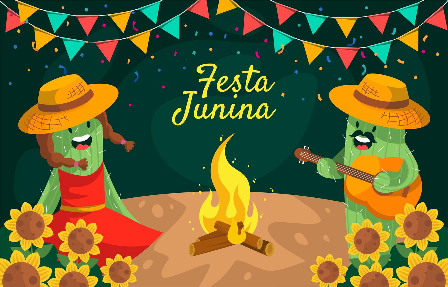 festa junina viering achtergrond vector