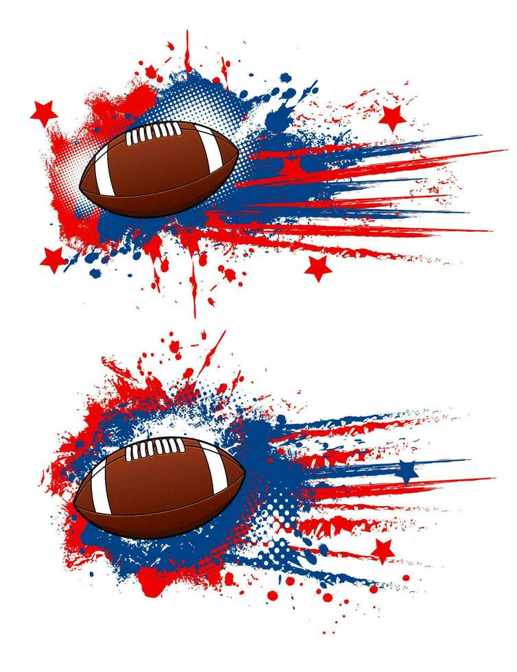 Amerikaans Amerikaans voetbal ballen grunge sport uitrusting vector