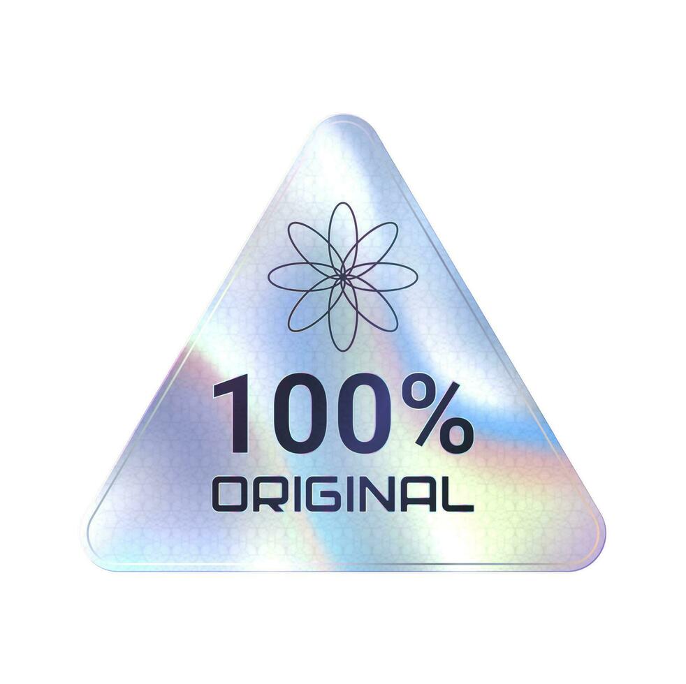 origineel Product kwaliteit hologram driehoek sticker vector