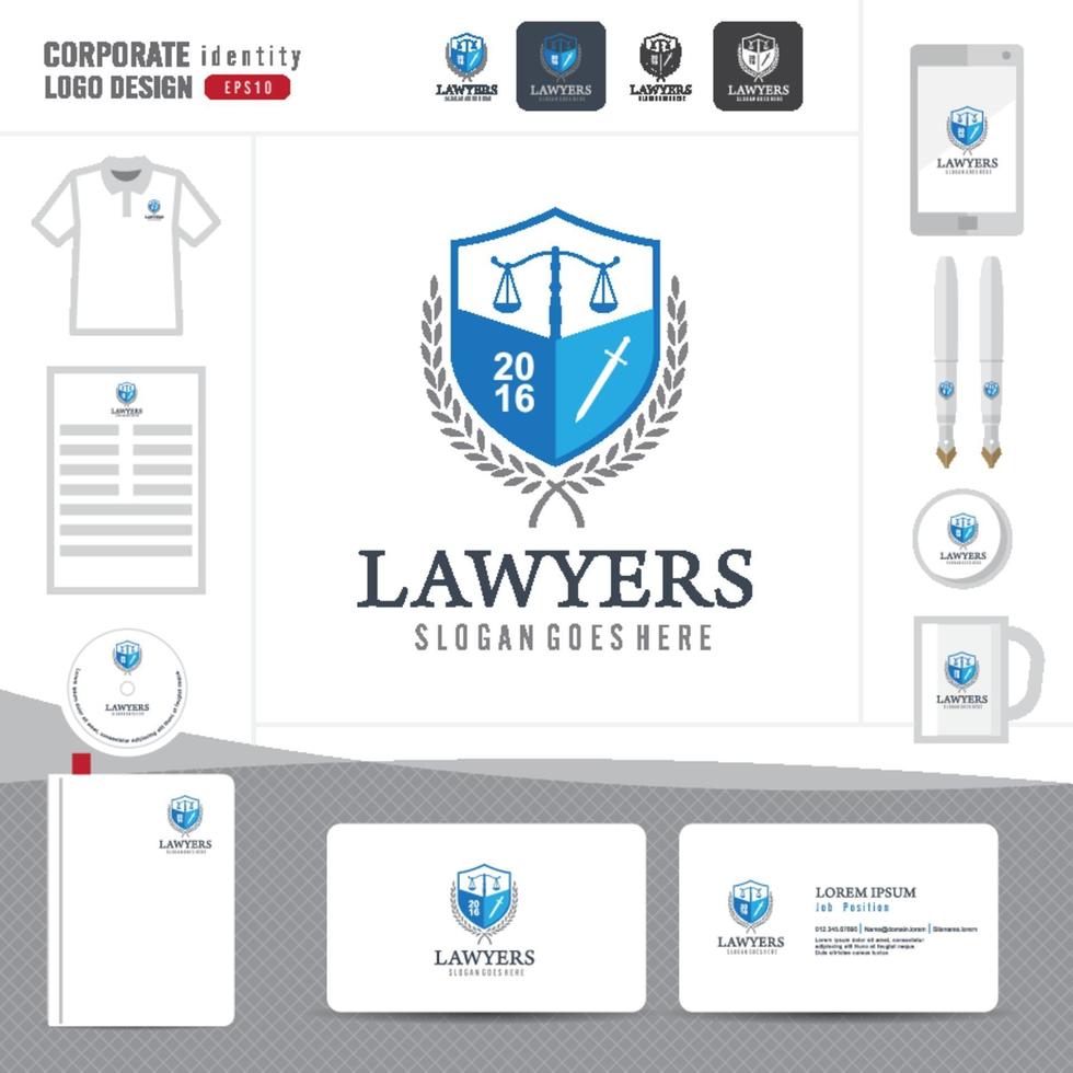 Law logo, advocatenkantoor, advocatenkantoor, Law logo huisstijl sjabloon vector