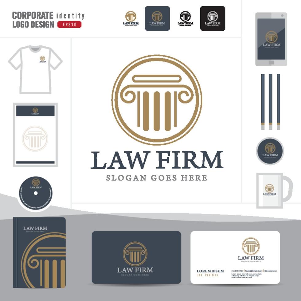 Law logo, advocatenkantoor, advocatenkantoor, Law logo huisstijl sjabloon vector