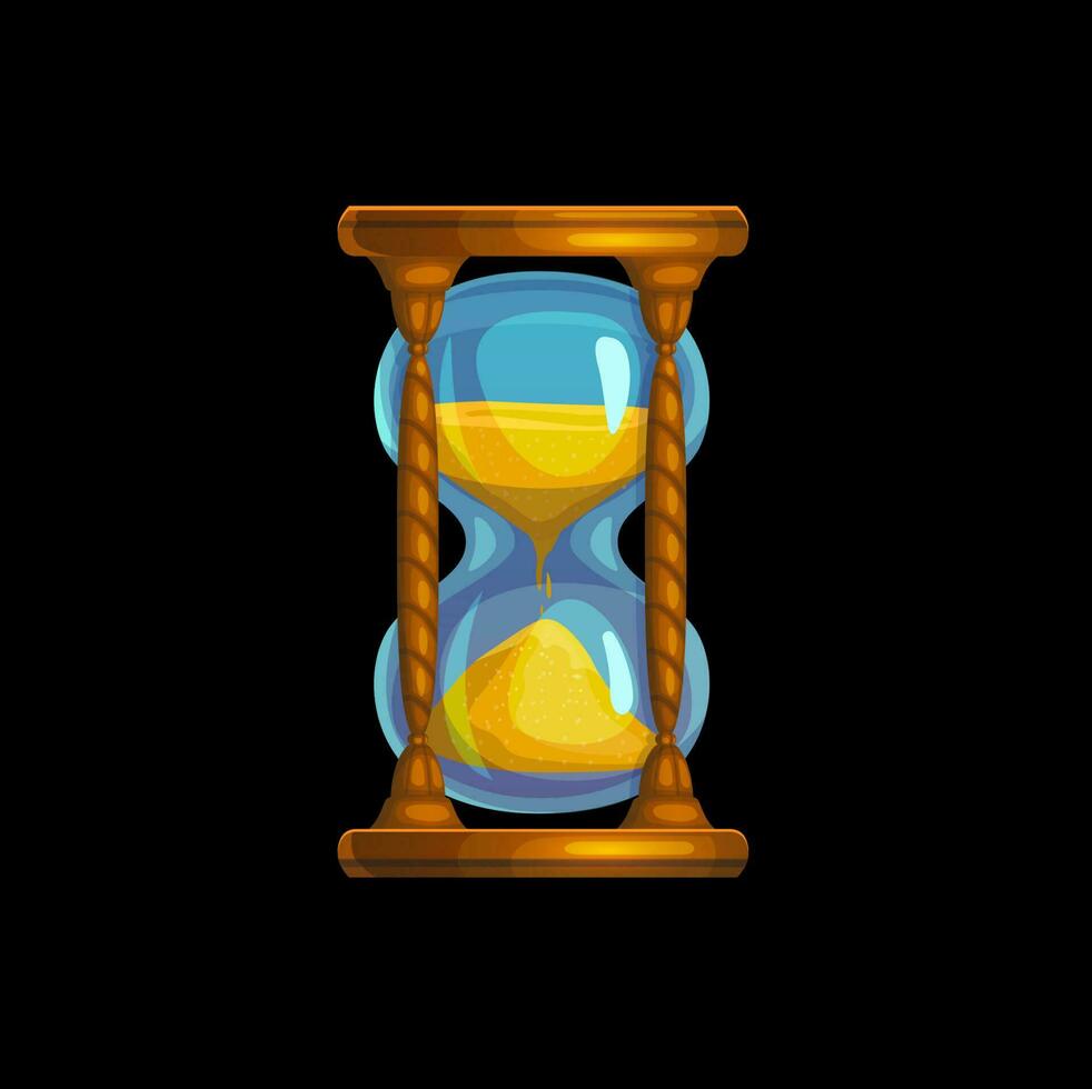 magie zand glas klok. geïsoleerd zandloper timer vector