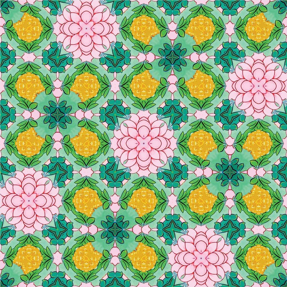 naadloze patroon met kleurrijke bloemen vector