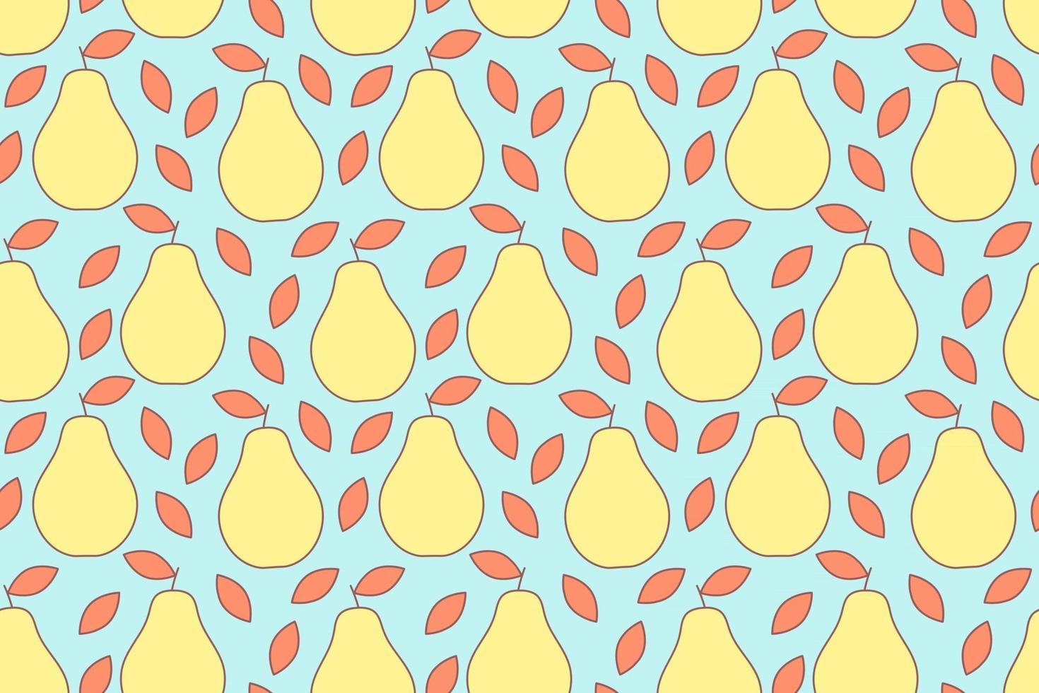 tropische achtergrond met peren. fruit herhaalde achtergrond. vectorillustratie van een naadloze patroon met fruit. modern exotisch abstract ontwerp. vector