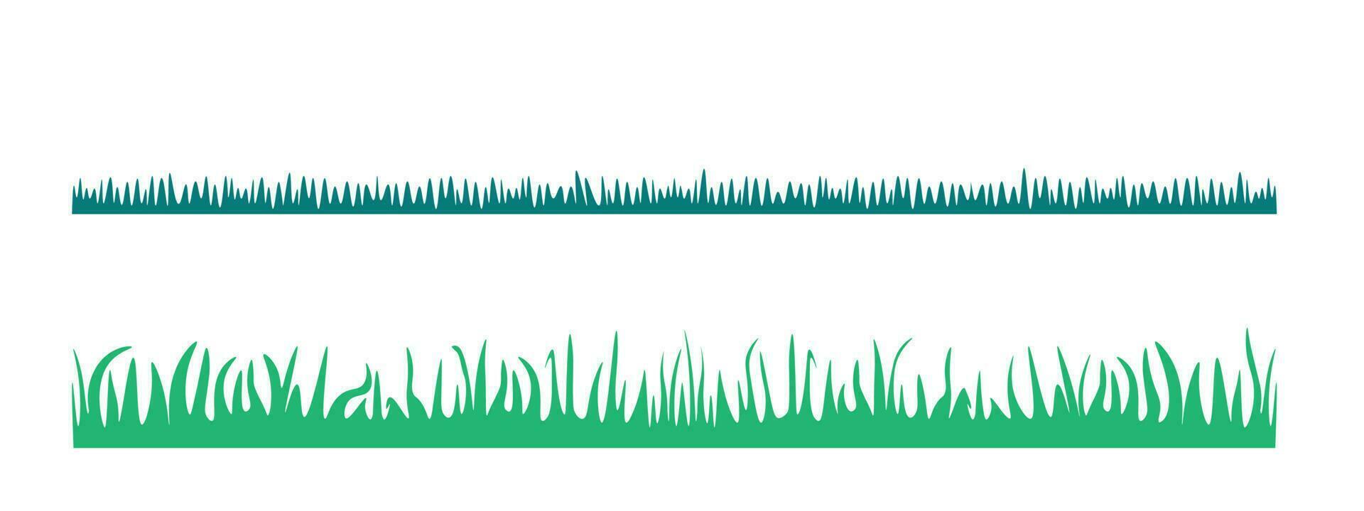 tekenfilm gras silhouet geïsoleerd Aan wit achtergrond. planten met lang, hoog bladeren. ongelijk tuin gazon. vector voor ontwerp.