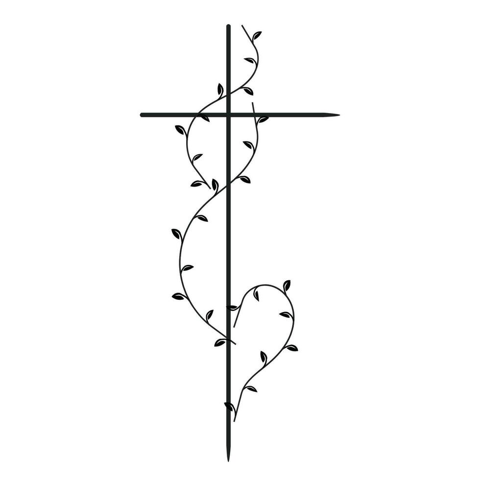 heilig kruis met bloemen ontwerp voor afdrukken of gebruik net zo kaart, folder, tatoeëren of t overhemd vector