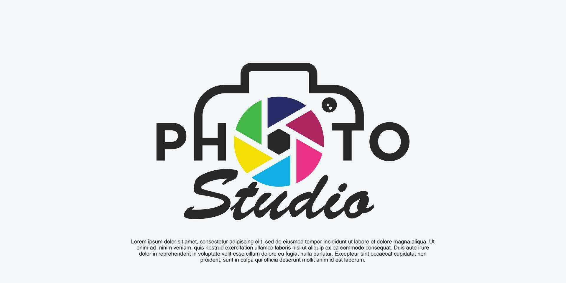 fotografie logo ontwerp met modern concept vector