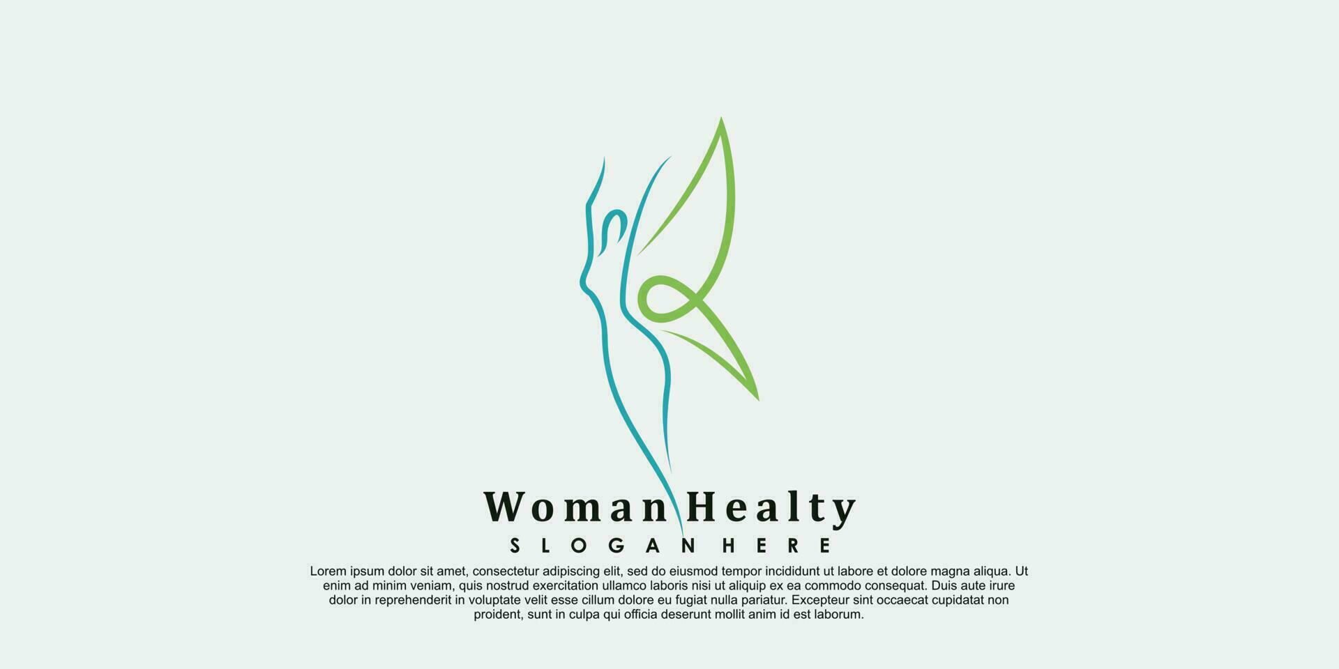 vrouw gezond logo ontwerp leven vector