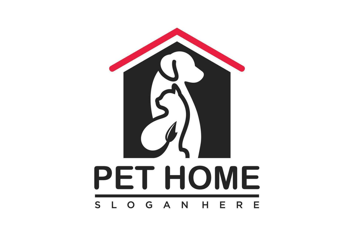 hond kat huisdier huis huis logo vector icoon illustratie