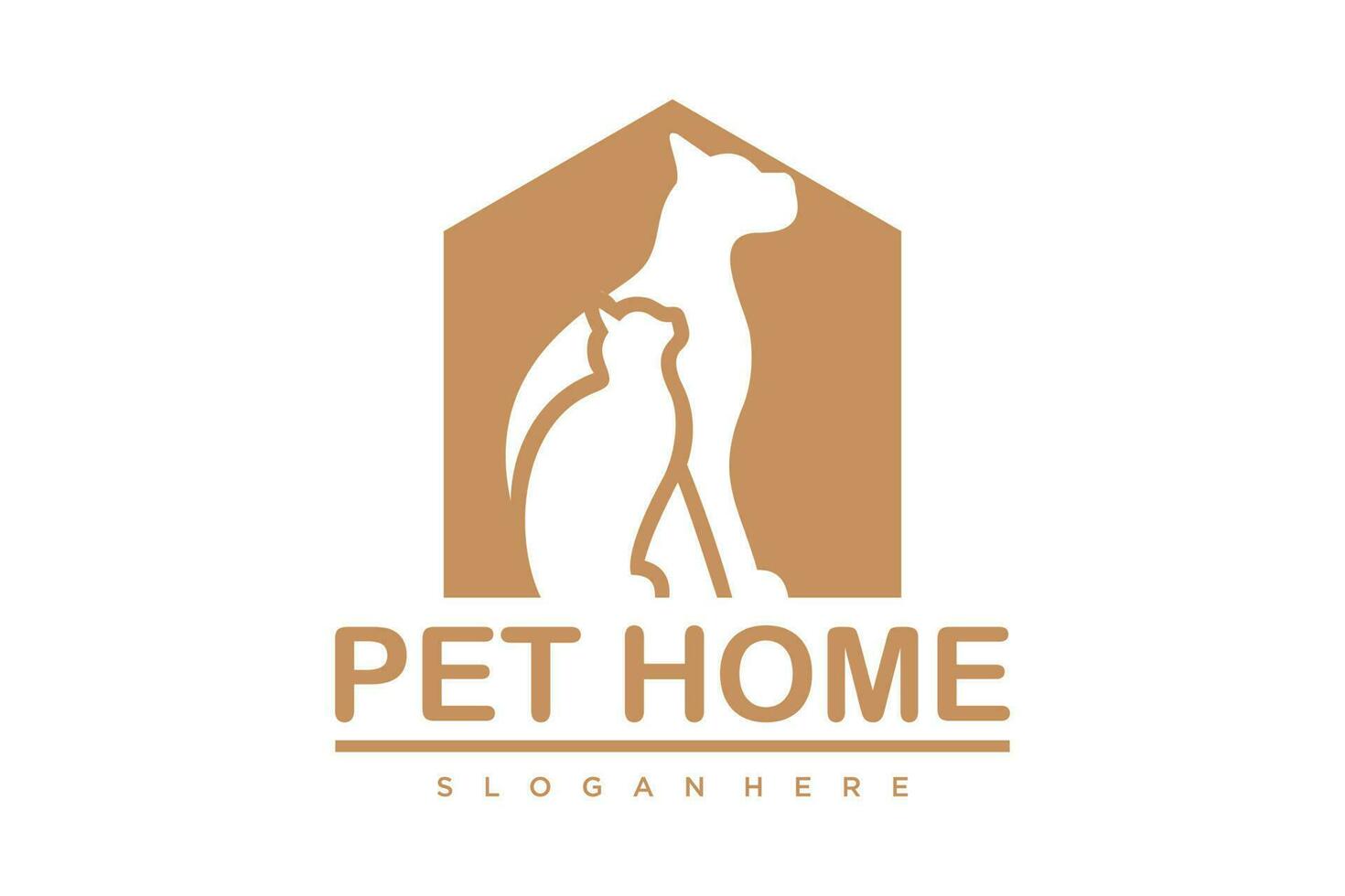 hond kat huisdier huis huis logo vector icoon illustratie