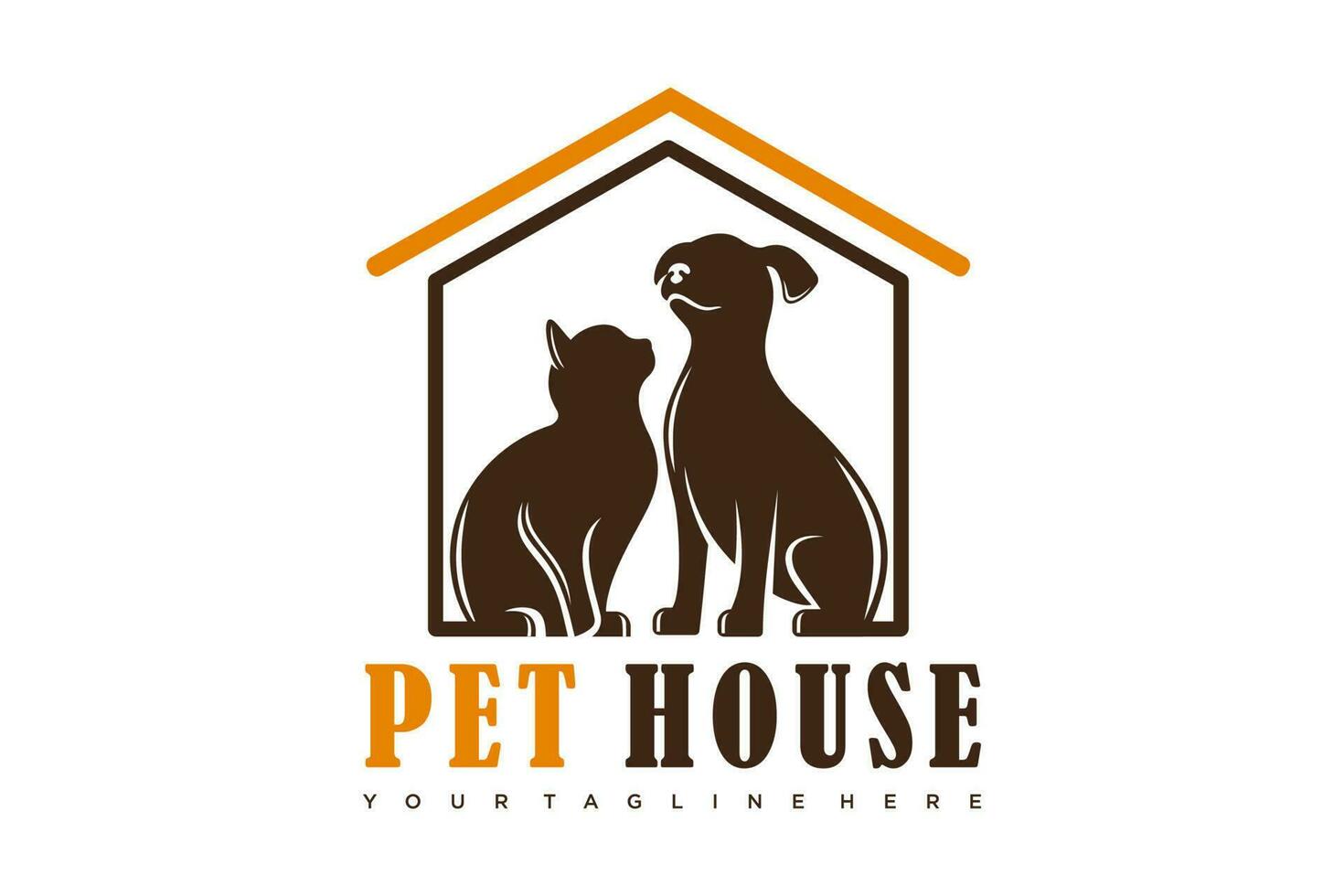 hond kat huisdier huis huis logo vector icoon illustratie