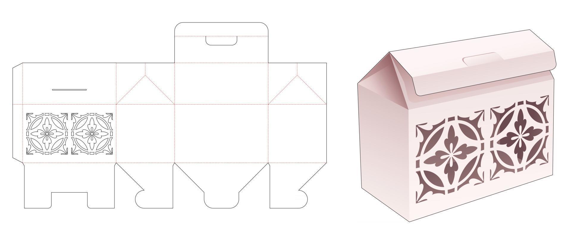 flip bag doos met gestencild patroon gestanst sjabloon vector